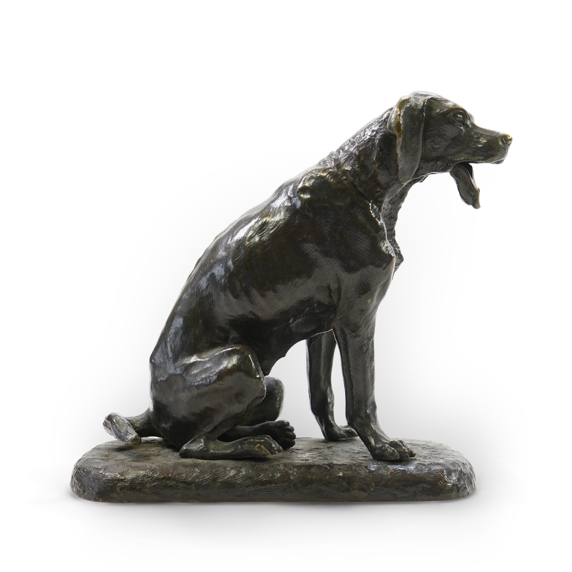 Animalier School, a bronze figure of a seated dog, early 20th century